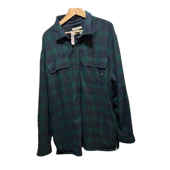 NWT L.L. Bean flannel shirt button up black watch pattern XXL tall green black - Picture 1 of 9